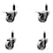 Service Caster 3'' Semi Steel Swivel 1-1/8'' Expanding Stem Caster Set 2 Total Lock Brakes, 4PK SCC-EXTTL20S315-SSR-2-S-2-118 - alternate 1